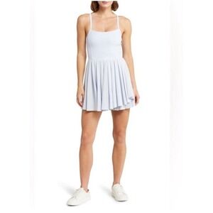 Outdoor Voices Womens Double Pleated Stretch Tennis Dress, Dusty Blue, Size XS